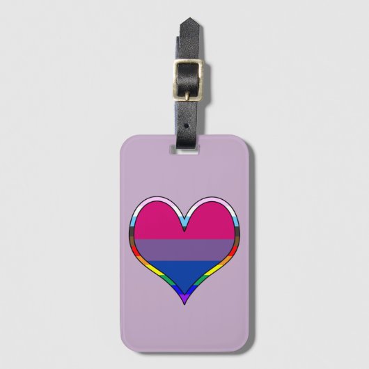 Bi Pride Heart Bagagelabel (Voorkant (verticaal))