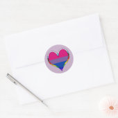 Bi Pride Heart Classic Round Sticker (Envelop)