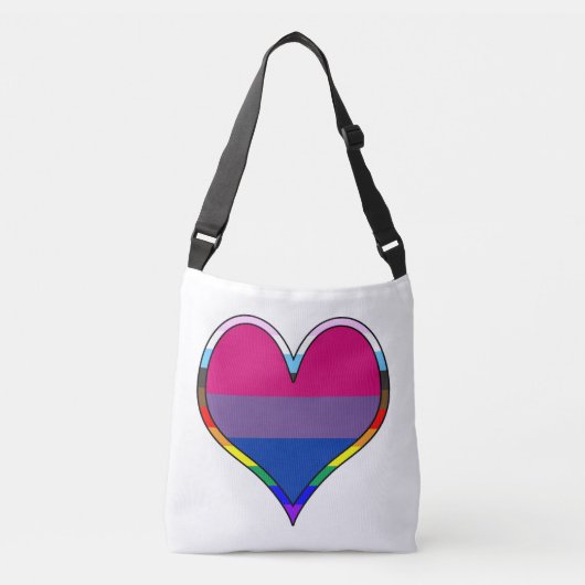 Bi Pride Heart Crossbody Tas (Voorkant)