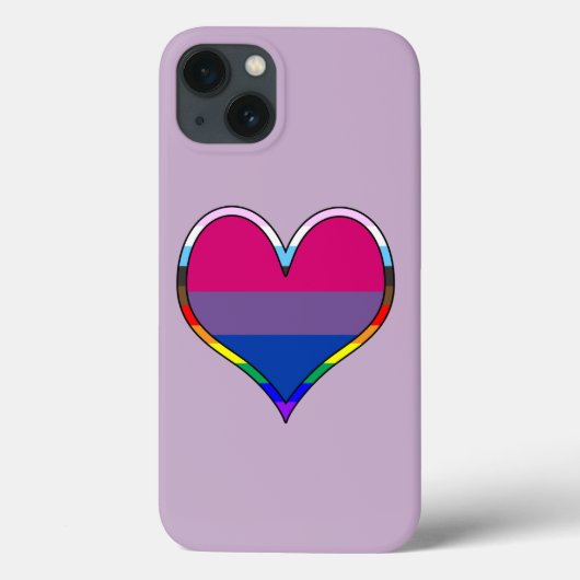 Bi Pride Heart Hoesje-Mate iPhone Case (Achterkant)