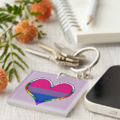 Bi Pride Heart Keychain (Voorkant Rechts)