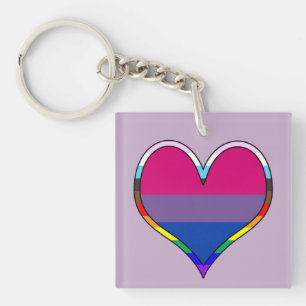 Bi Pride Heart Keychain