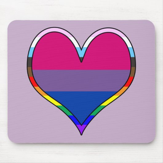 Bi Pride Heart Muismat (Voorkant)