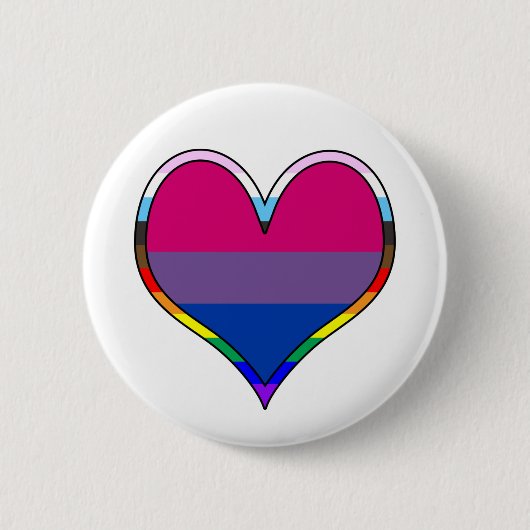 Bi Pride Heart Ronde Button 5,7 Cm (Voorkant)