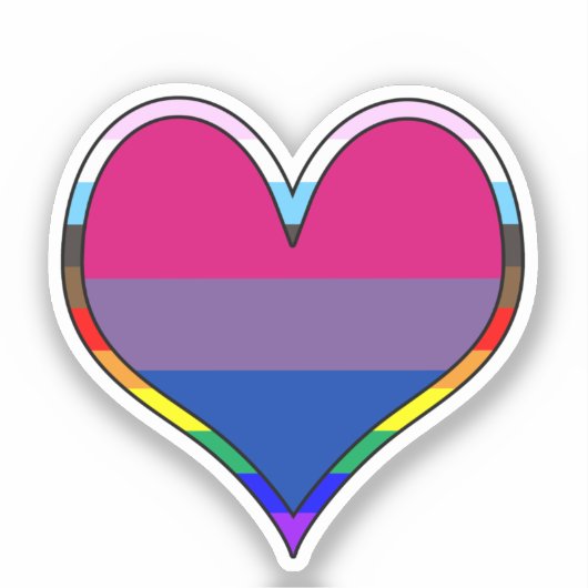 Bi Pride Heart Sticker (Voorkant)
