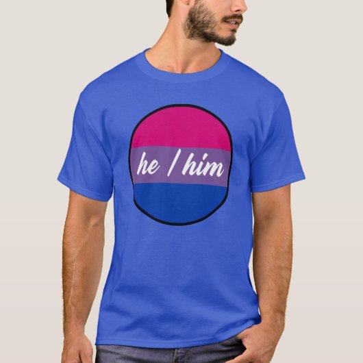 Bi Pride Hij/Hem T-Shirt (Voorkant)
