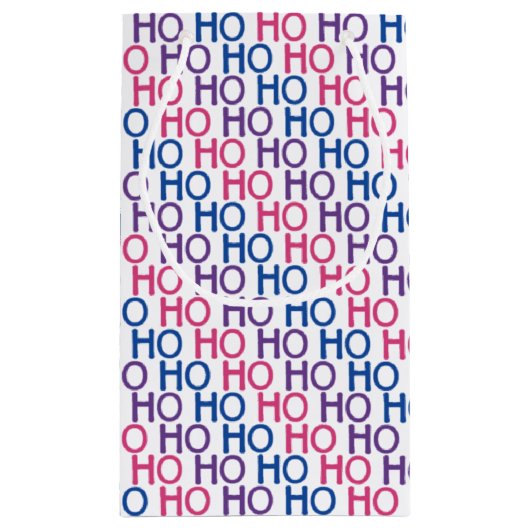 Bi Pride Ho Ho Pattern Gift Bag Klein Cadeauzakje (Achterkant)