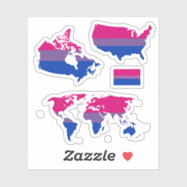 Bi Pride Maps I Sticker