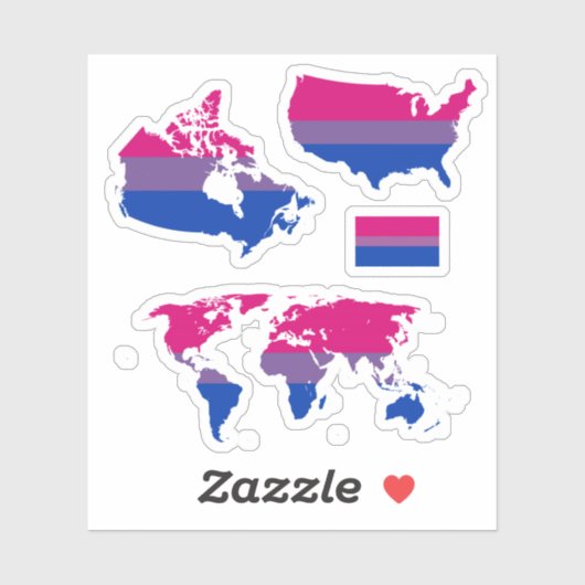 Bi Pride Maps I Sticker (Vel)