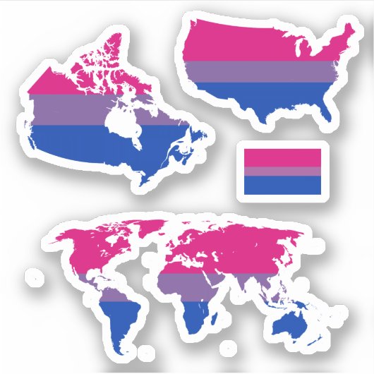 Bi Pride Maps I Sticker (Voorkant)