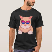 Bi Pride Month Cool Bisexual Sunbril Cat Lgbt B T-shirt (Voorkant)