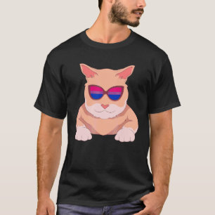 Bi Pride Month Cool Bisexual Sunbril Cat Lgbt B T-shirt