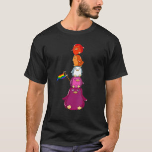 Bi Pride Penguin Lgbt Gay Pride Flag Cute Penguins T-shirt
