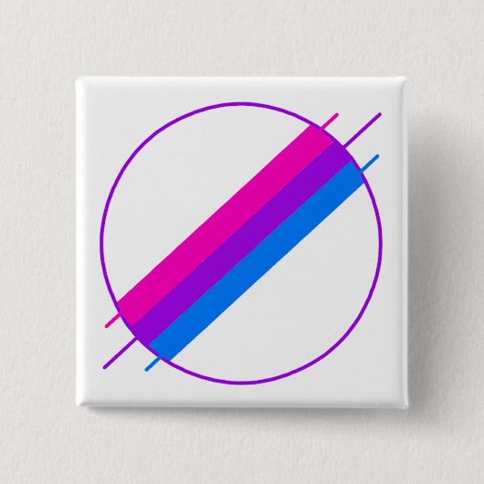 Bi Pride Pin Vierkante Button 5,1 Cm (Voorkant)