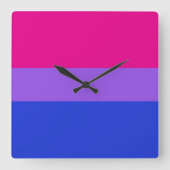 BI Pride Timekeeper Vierkante Klok (Voorkant)