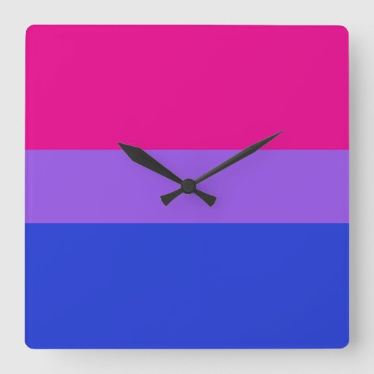 BI Pride Timekeeper Vierkante Klok (Voorkant)
