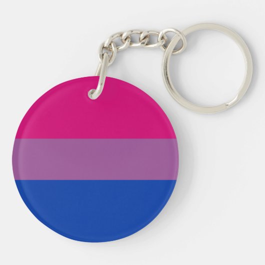 Bi+ Pride vlag Acrylische Sleutelhanger (Achterkant)