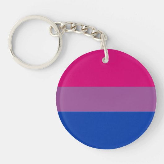 Bi+ Pride vlag Acrylische Sleutelhanger (Voorkant)