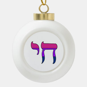 Bi Pride-vlag Chai Keramische Bal Ornament