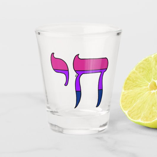 Bi Pride-vlag Chai Shot Glas (Voorkant)