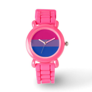 Bi Pride Vlag Horloge (Roze Glitter)