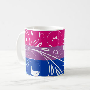 Bi Pride Vlag Vintage Minimaal Bloemmotief Koffiemok