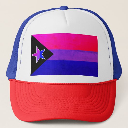 Bi Pride vlaggenster Trucker Pet (Voorkant)