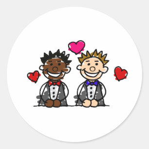 Bi-raciaal homostel ronde sticker