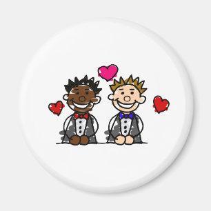 Bi-Racial Gay Couple Magneet