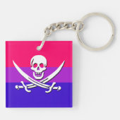 BI-rate Jolly Roger PRIDE Flag Sleutelhanger (Achterkant)