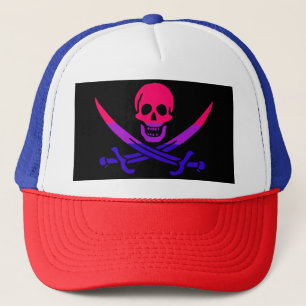 BI-rate Jolly Roger Pride Flag Trucker Hat Trucker Pet