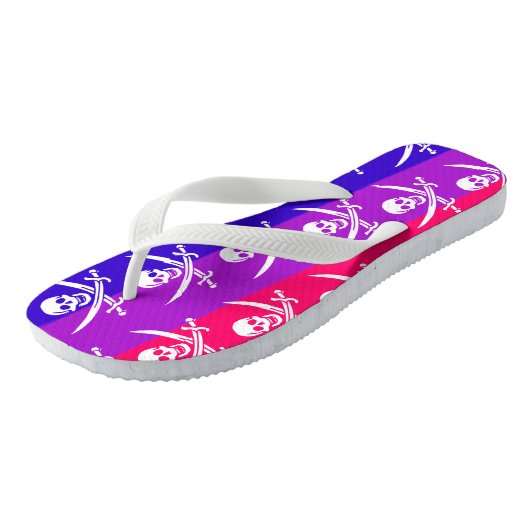 BI-rate Wh Jolly Roger Pride Flag Teenslippers (Schuin)