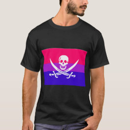 BI-rate White Jolly Roger Pride Flag T-shirt