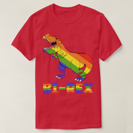Bi-Rex Rainbow Dino, Pride Month lgbt lgbtq Premiu T-shirt (Design voorkant)