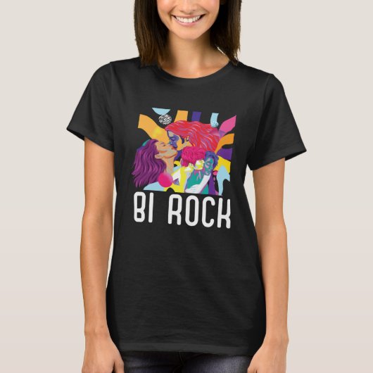Bi Rock Bisexual Rainbow Pride March Bisexuality L T-shirt (Voorkant)