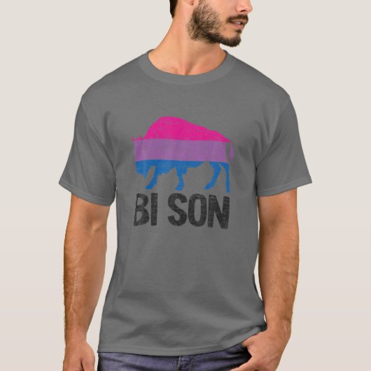 Bi Son Funny Bisexual Pride Pun Rainbow LGBT Flag T-shirt (Voorkant)