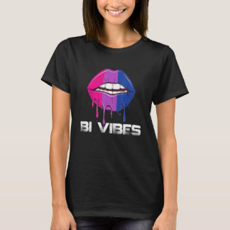 Bi-trillingen druipende lippen Biseksuele trots Bi T-shirt