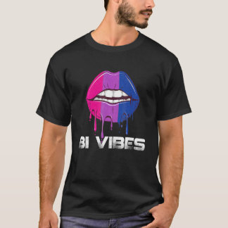 Bi-trillingen druipende lippen Biseksuele trots Bi T-shirt