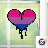 Bi trots druipend hart raamsticker (Huis)
