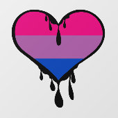 Bi trots druipend hart raamsticker (Vel)