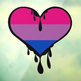 Bi trots druipend hart raamsticker