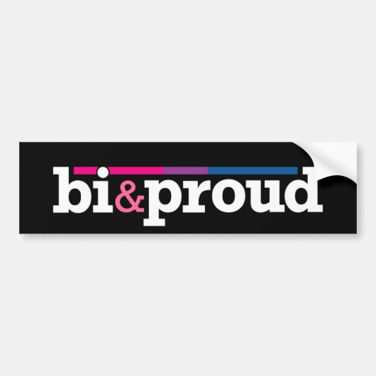Bi&trotse zwarte Bumpersticker (Voorkant)
