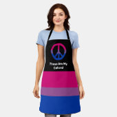 Bi trotsvlag en vredesteken met een aangepaste tek schort (Gedragen)