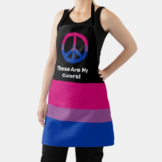 Bi trotsvlag en vredesteken met een aangepaste tek schort (Insitu)