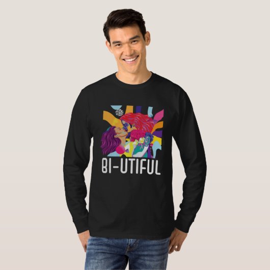Bi Utiful Bisexual Rainbow Pride Bisexuality LGBTQ T-shirt (Voorkant volledig)