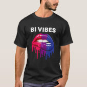 Bi Vibes Drift Lips Bisexual Pride Month LGBT  T-shirt (Voorkant)