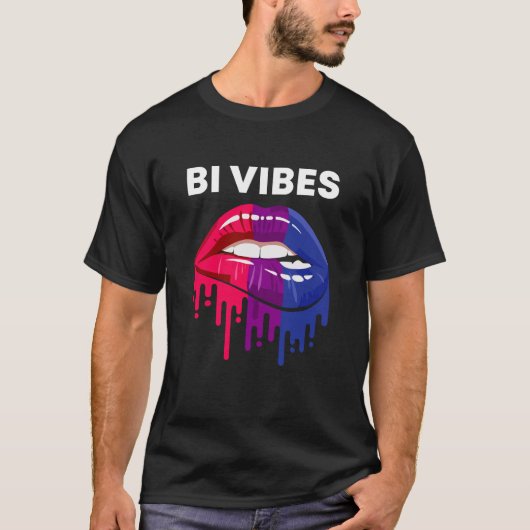 Bi Vibes Drift Lips Bisexual Pride Month LGBT  T-shirt (Voorkant)