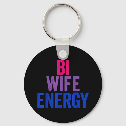 Bi Wife Energy Bisexual Pride Sleutelhanger (Voorkant)