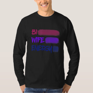 Bi Wife Energy Stripe geborsteld Line Bisexual Des T-shirt