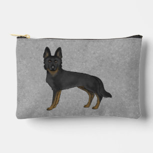 Bi-zwarte Duitse herder Cute Cartoon-hond Grijs Etui